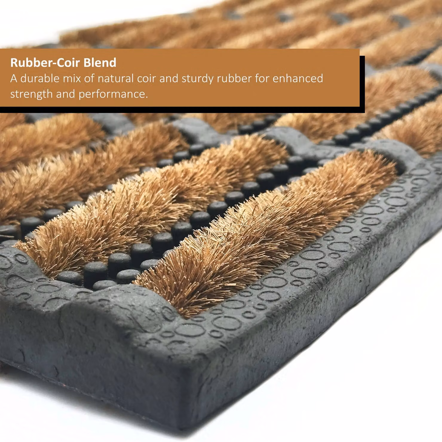 Nicoman Brown Rubber Coir Scraper Doormat, W: 75 cm, D: 45 cm – 3