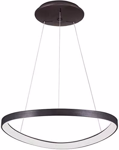 Netlighting Modern LED Ring Pendant Light in Brown and White, Dimmable, 2640 lm, 3000 K – 1