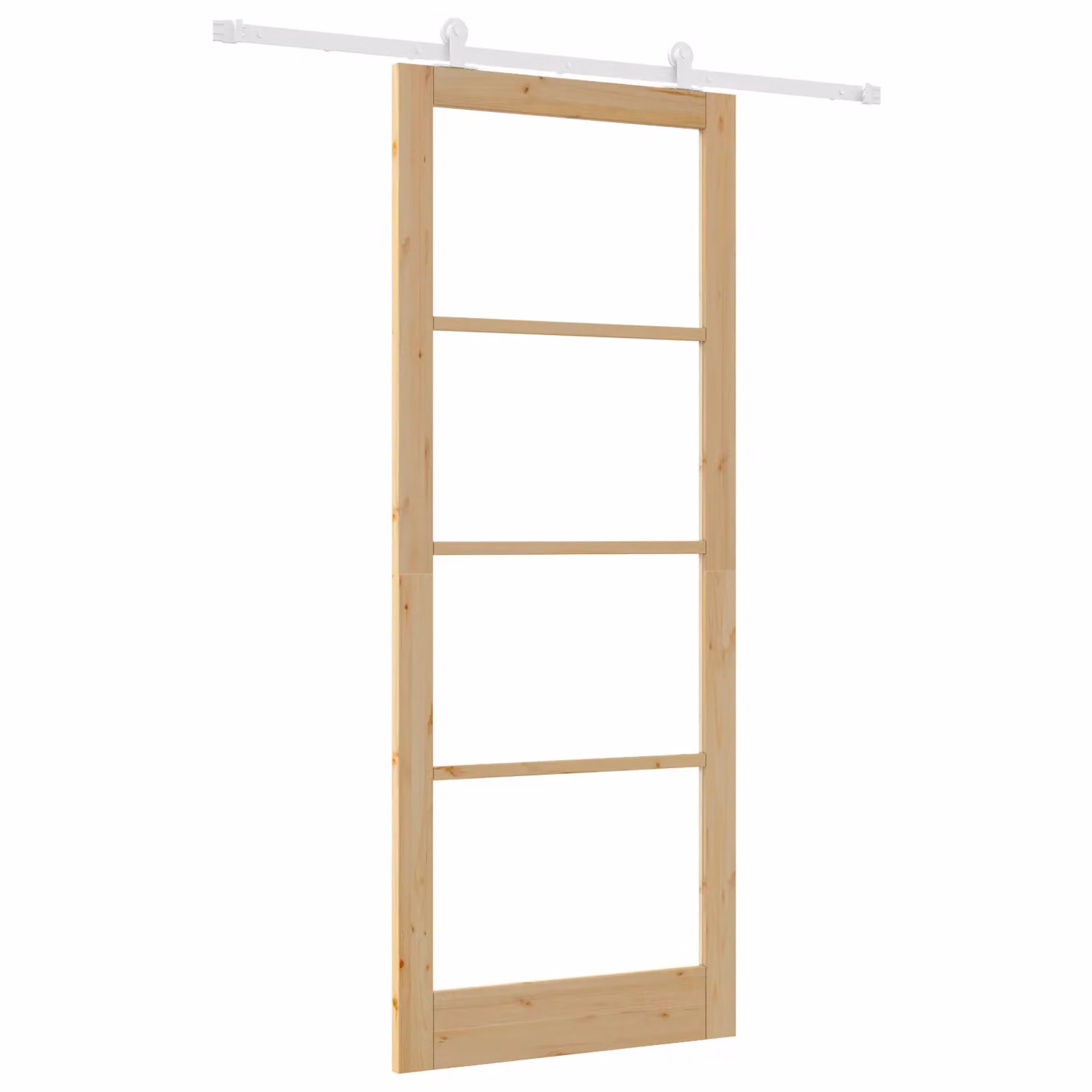 Berkfield Home Orkdal Minimalist Sliding Door with Hardware Set in Brown, Solid Wood and Glass, W: 232.0 cm, H: 93.0 cm – 2