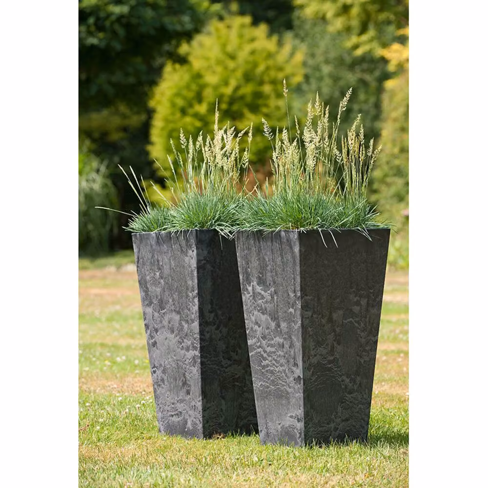 Artstone Ella Vase by Lemon Pavilion Furniture and Decor, Black, W: 35 cm, D: 35 cm, H: 70 cm – 3