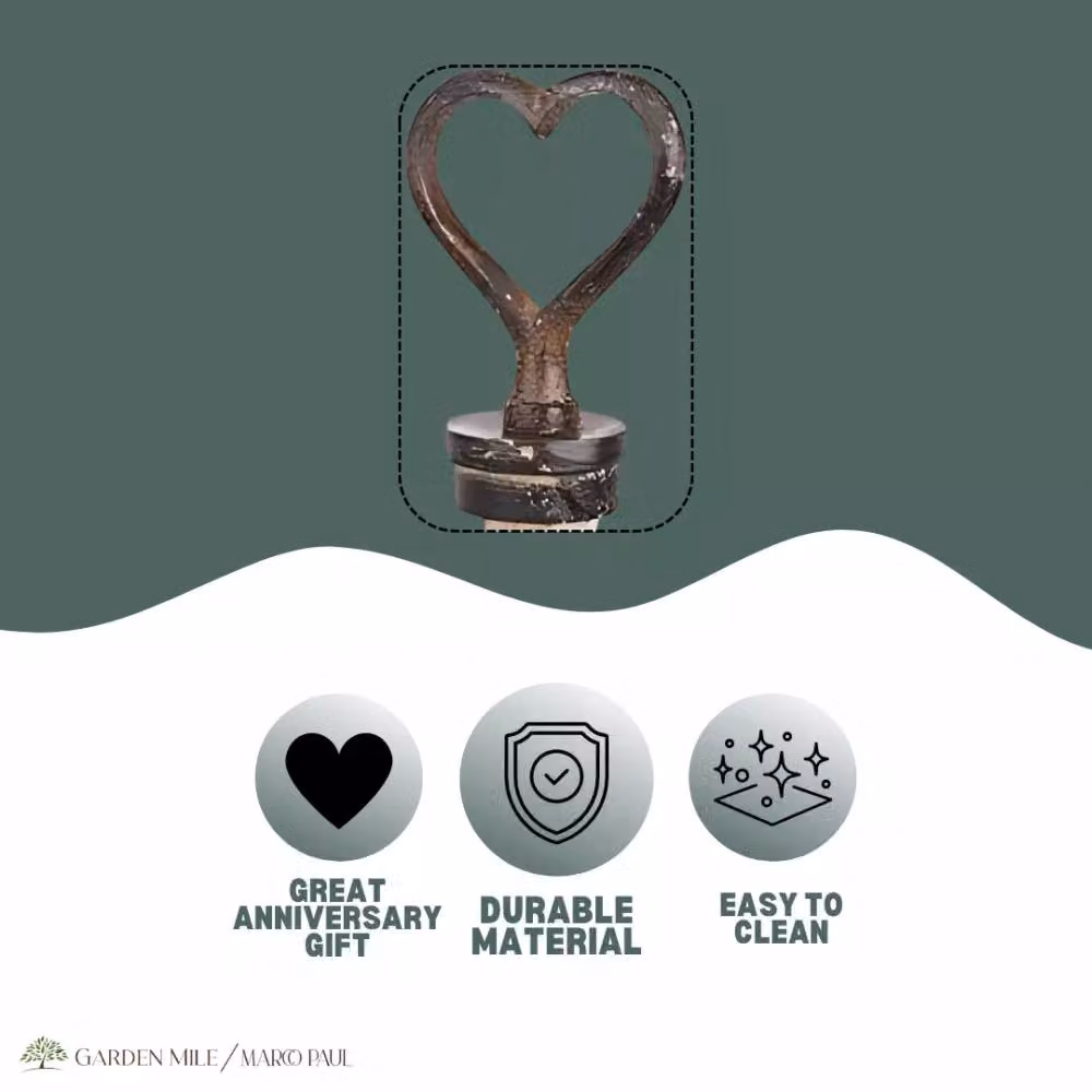Marco Paul Cast Iron Heart Shaped Wine Bottle Stopper in Black – 5