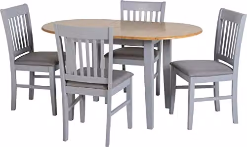 Seconique Oxford Extending Dining Set with 4 Chairs in Grey and Oak – 1