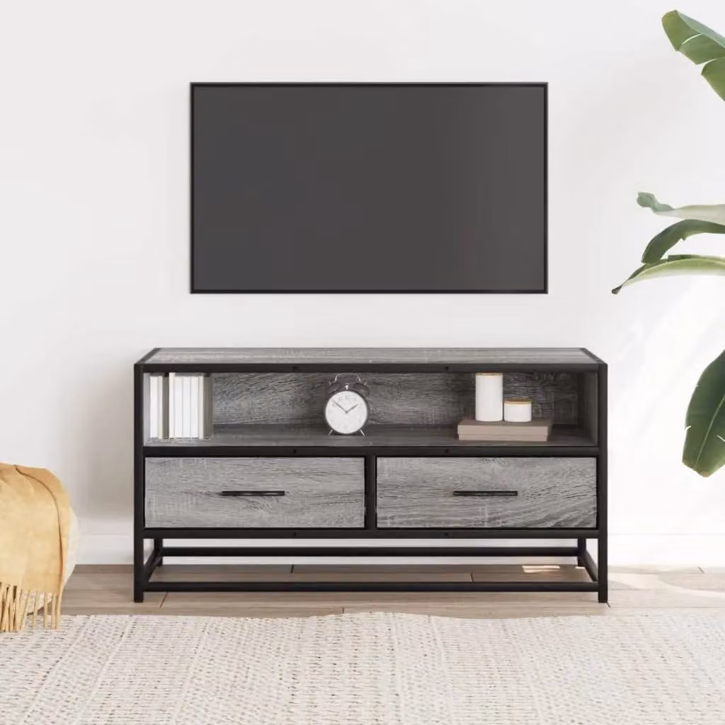 Berkfield Home Industrial TV Cabinet in Grey Sonoma, W/D/H: 80 x 34.5 x 40 cm – 3