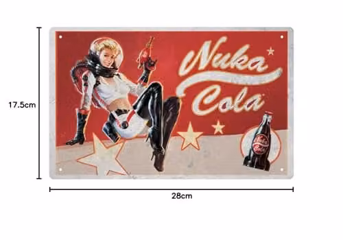 FaNaTtik Fallout Set of 3 Multicolour Metal Tin Wall Signs, W: 28 cm, H: 17.5 cm – 5