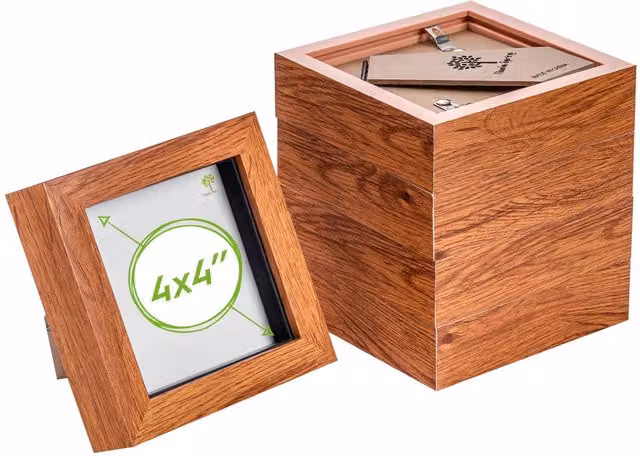 Nicola Spring 3D Shadow Box Photo Frames, Pack of 5, Brown, W/D/H: 10 x 10 x 3.5 cm – 2
