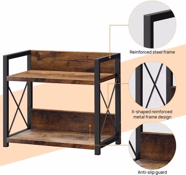 FORGEVIO Wooden Coffee Station Organizer in Brown