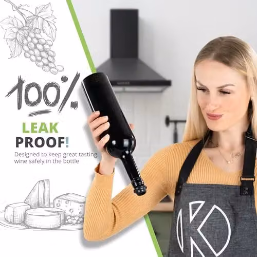Oliver's Kitchen Vacuum Wine Saver Set with Pump in Black – 3