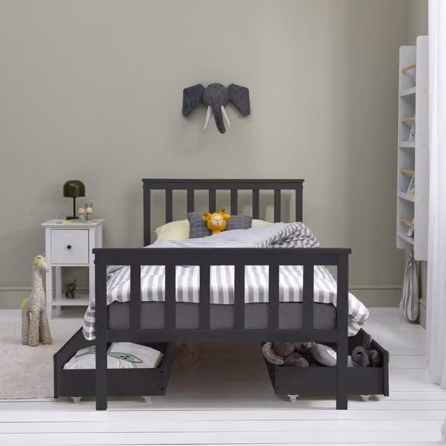 Noa and Nani Joli Set of 2 Underbed Pull Out Storage Drawers in Anthracite Grey