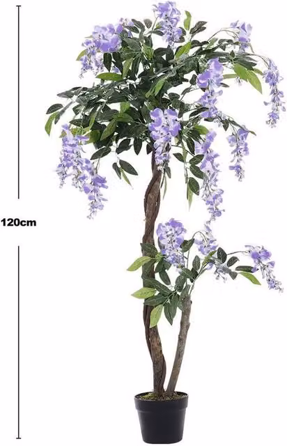 FLAVORA Large Artificial Purple Wisteria Flower Tree in Pot – 1
