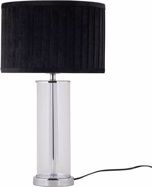 First Choice Lighting Aura Chrome Table Lamp with Black Shade – 1