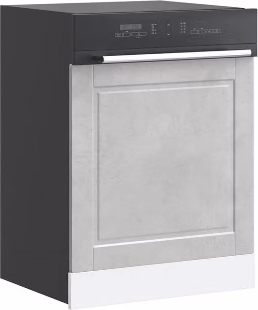 Berkfield Home Dishwasher Panel in Porto Concrete Grey, Engineered Wood, W: 60 cm, D: 1.5 cm, H: 67 cm