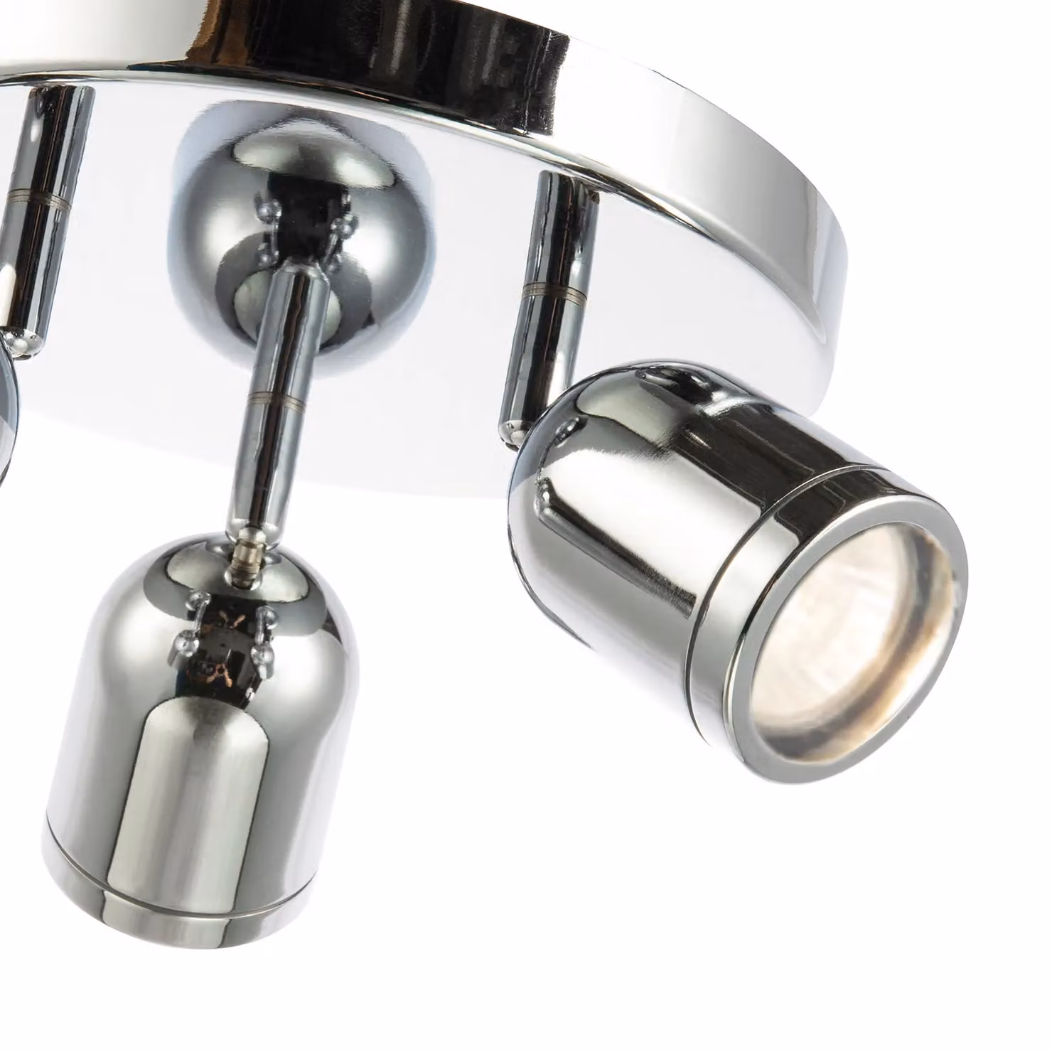 Happy Homewares Modern Triple Metal Spot IP44 Bathroom Ceiling Light with Adjustable Heads in Silver – 2