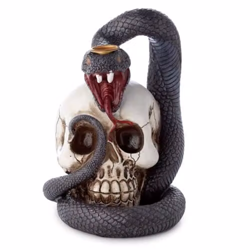 Puckator Snake and Skull Backflow Incense Burner in Multicolour