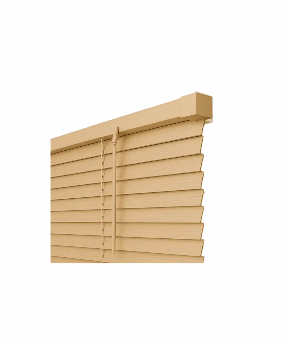 New Edge Blinds Natural Wood Grain PVC Venetian Blind in Beige, W: 70 cm, H: 152 cm – 2