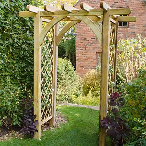 Forest Garden Ultima Pergola Arch Brown Wood Trellis Side Panel H: 182 cm, W: 130 cm