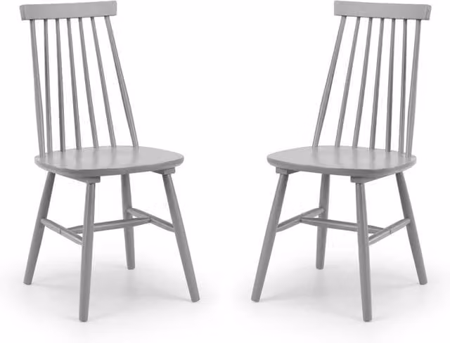 Cheshire Bellmont Elegant Spindle Back Dining Chairs in Grey - Set of 2