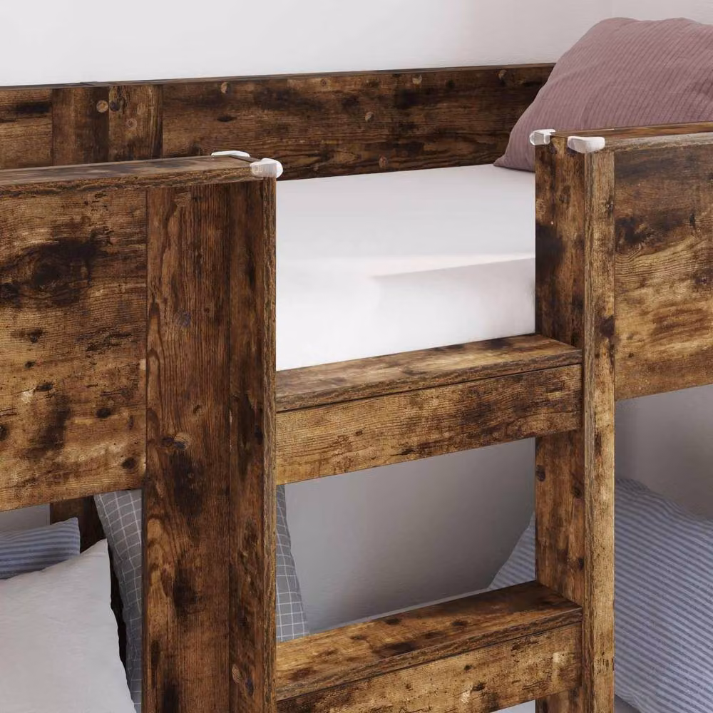 Berkfield Home Modern Two-Level Bunk Bed for Kids in Smoked Oak Brown, W/D/H: 90 x 190 cm – 3