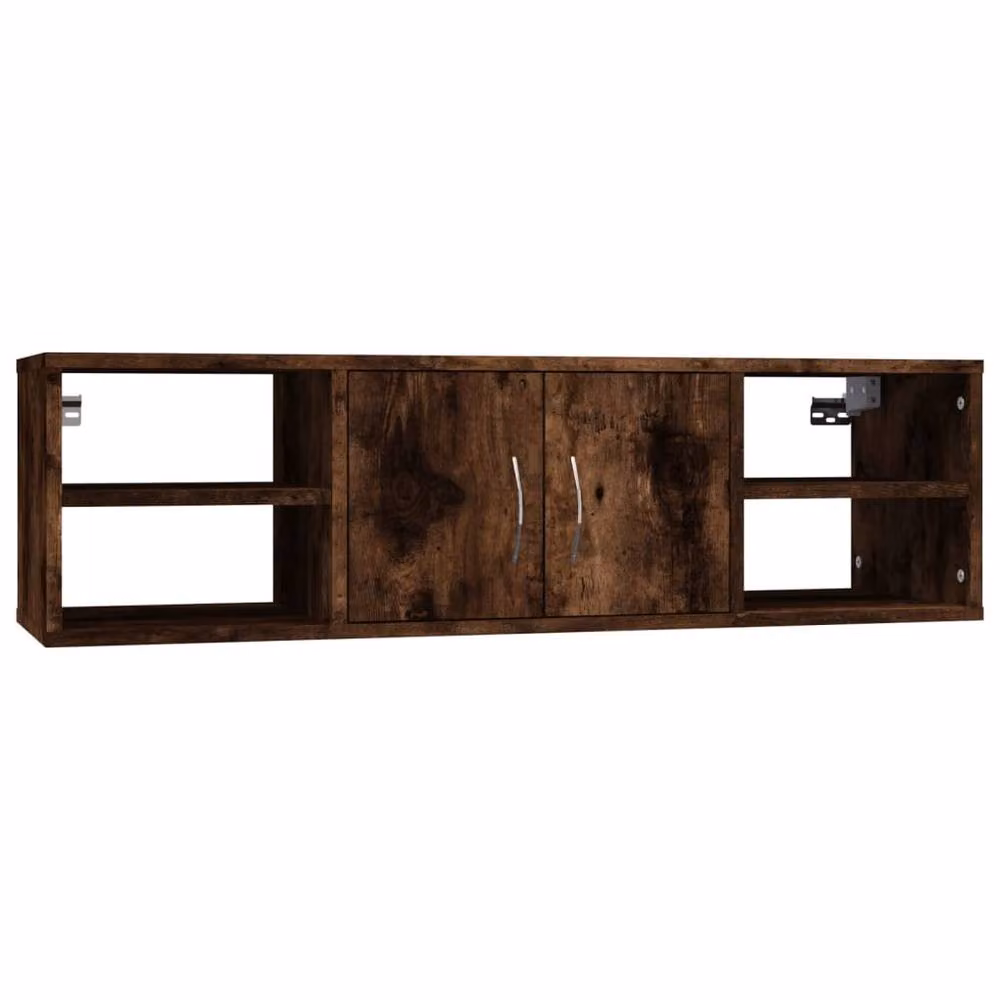 Berkfield Home Wall Mounted Smoked Oak Wall Shelf, Brown, W/D/H: 102 x 30 x 29 cm – 3