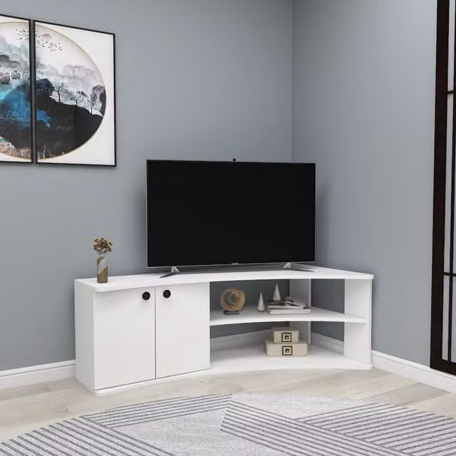 Destina Home LTD Dion Corner TV Unit and Entertainment Centre in White