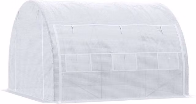 FLAVORA Transparent Polytunnel Greenhouse Tent with Galvanised Steel Frame – 1