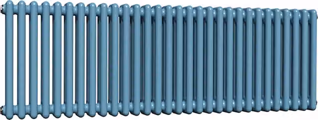 Lux Heat Horizontal 3 Column Steel Radiator in Blue, W: 137 cm, H: 50 cm