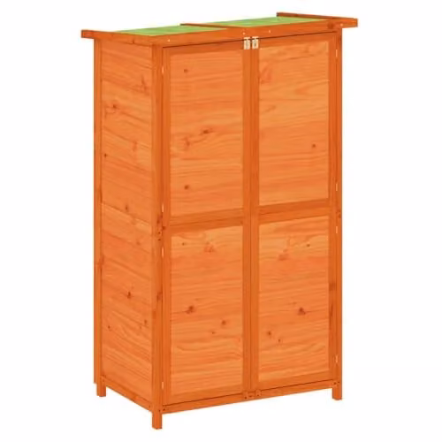 vidaXL Tall Garden Tool Cabinet in Brown Solid Pine Wood, W/D/H: 83 x 57 x 140 cm – 1