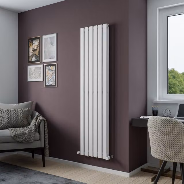 Agadon Lola Designer Flat Panel Vertical Radiator in White