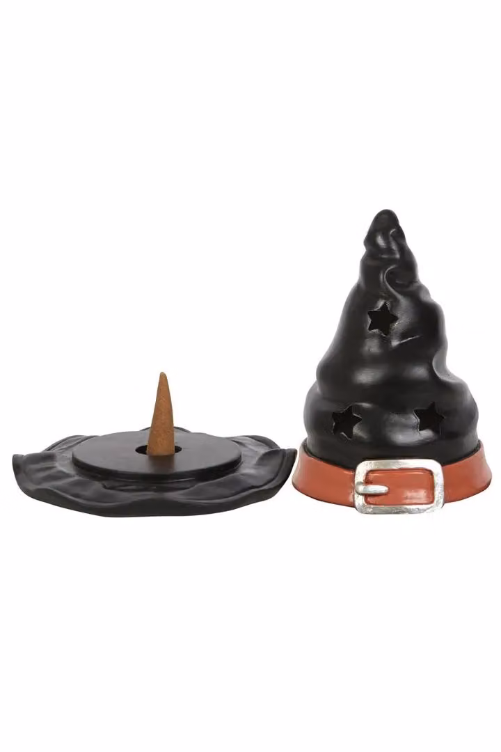 KDMD Black Ceramic Witch Hat Incense Cone Burner for Tabletop Use – 2