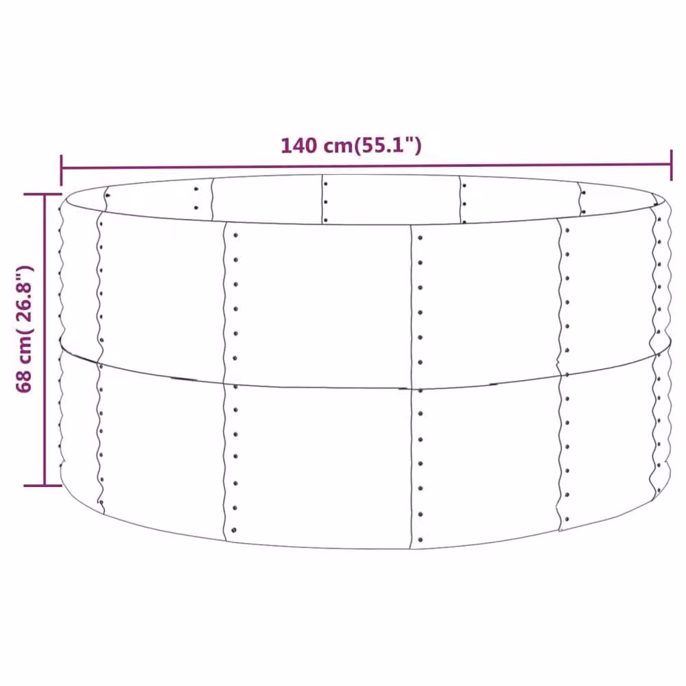 Berkfield Home Garden Anthracite Powder-coated Steel Raised Bed, W/D/H: 140 x 140 x 68 cm – 3