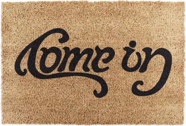 Artsy Mats Come in Go Away Doormat, Brown, Coir and Natural Rubber, Non-Slip, Rectangular
