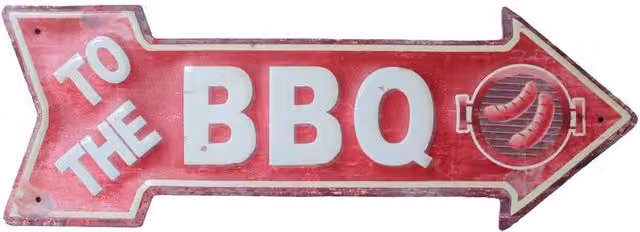 Gifts Direct 2 U Retro Metal To The BBQ Hanging Garden Sign, Red, W/H: 40 x 14 cm – 3