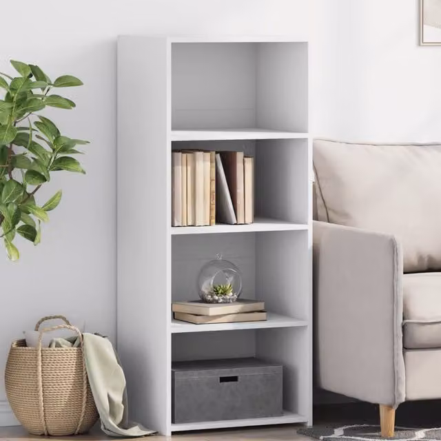Berkfield Home Modern White Matt Highboard, W/D/H: 50 x 41 x 124 cm