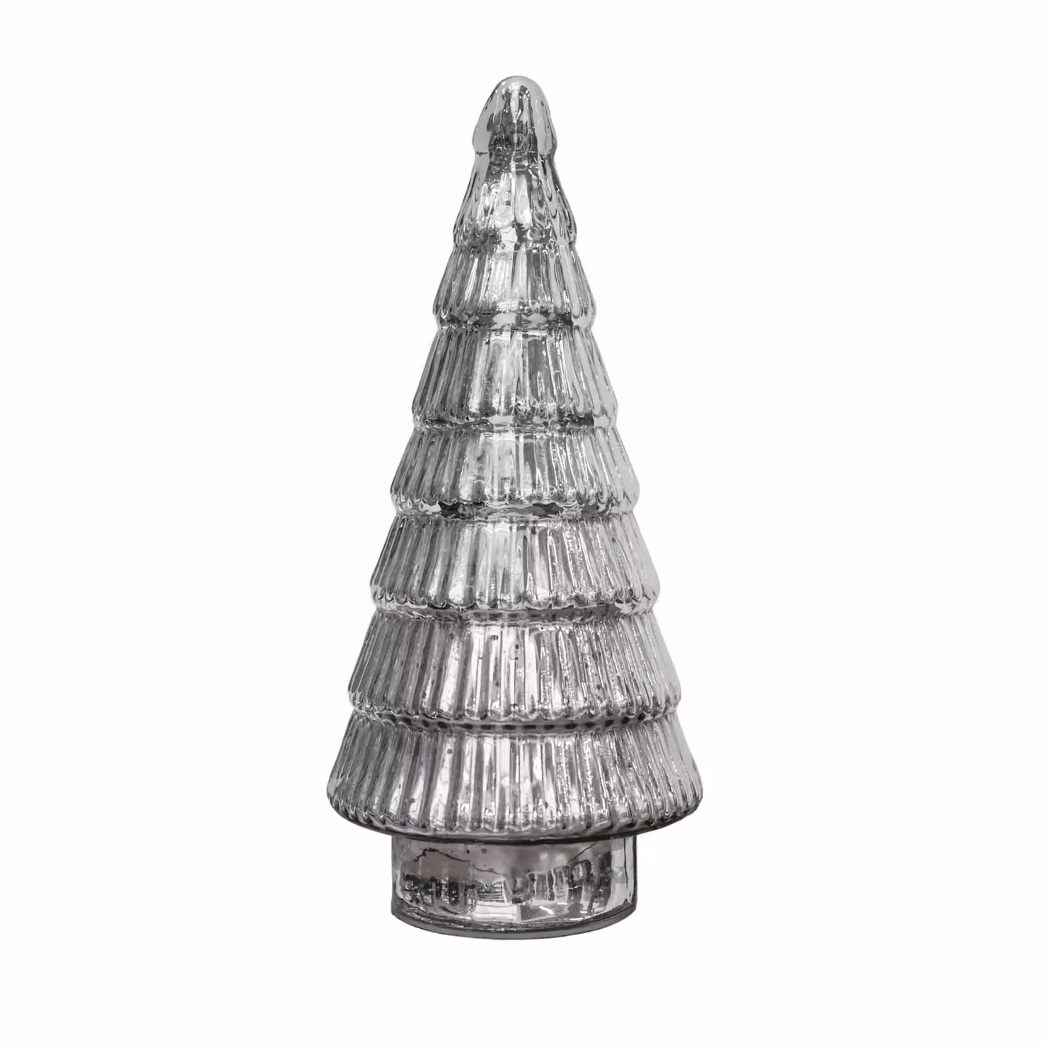 Ivyline Juniper Striped Glass Tree in Silver, H41 x W18 cm – 2