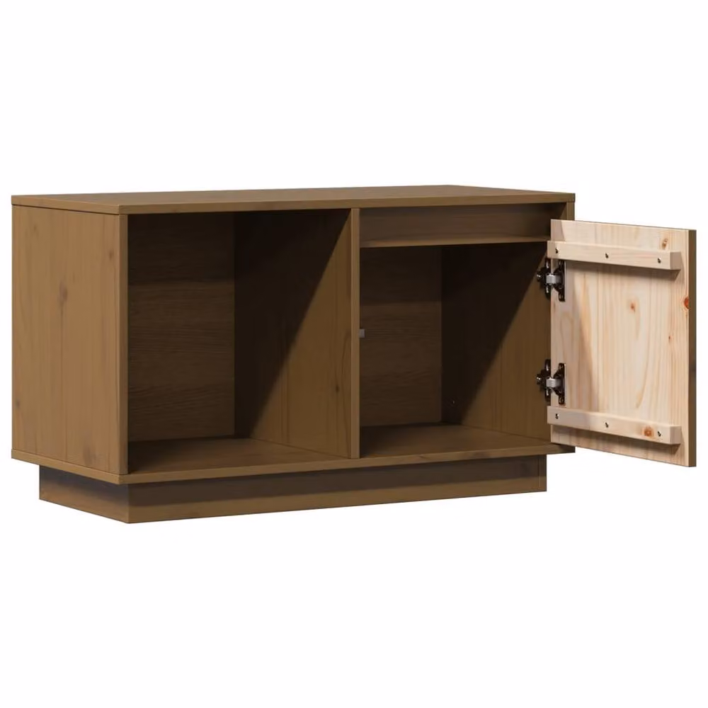 Berkfield Home Honey Brown Solid Wood Pine TV Cabinet W: 74 cm, D: 35 cm, H: 44 cm – 4