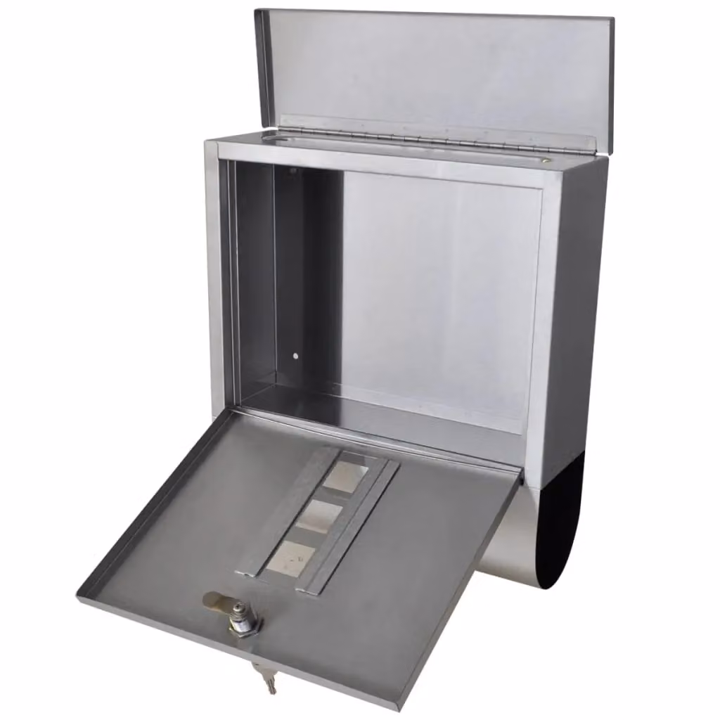 Berkfield Home Stainless Steel Mailbox on Stand in Silver – 2