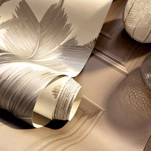 Belgravia Decor Kailani Tropical Palm Leaf Wallpaper in Cream and Beige with a Matt Finish – 2