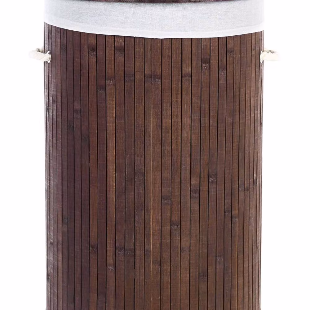Wyld and Coco Brown Bamboo Laundry Basket with Removable Lid and Handles – 2