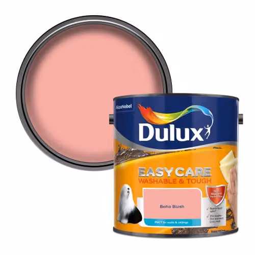Dulux Easycare Washable and Tough Matt Emulsion Paint, Boho Blush Pink, 2.5L