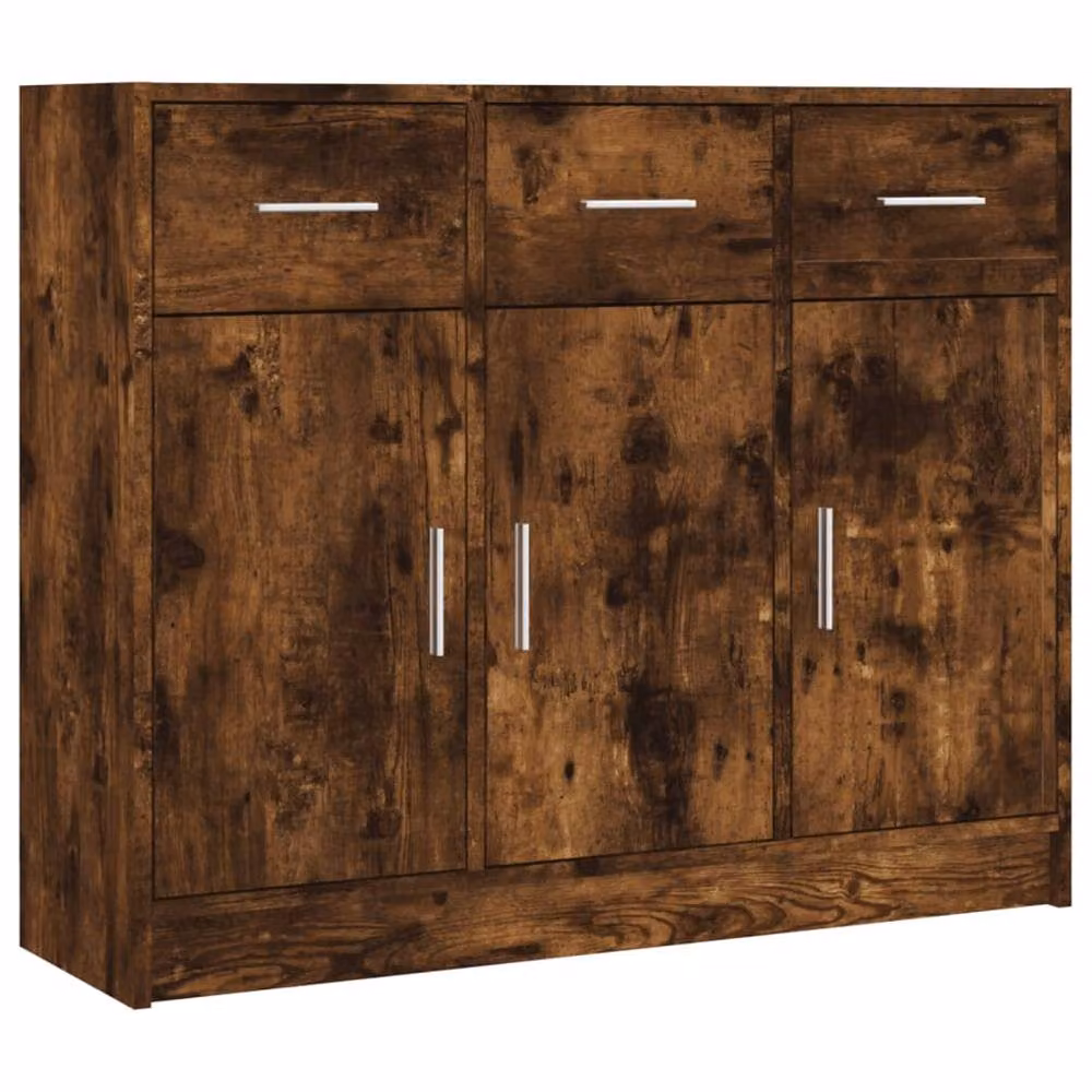 Berkfield Home Smoked Oak Sideboard in Brown, W/D/H: 91 x 28 x 75 cm – 3