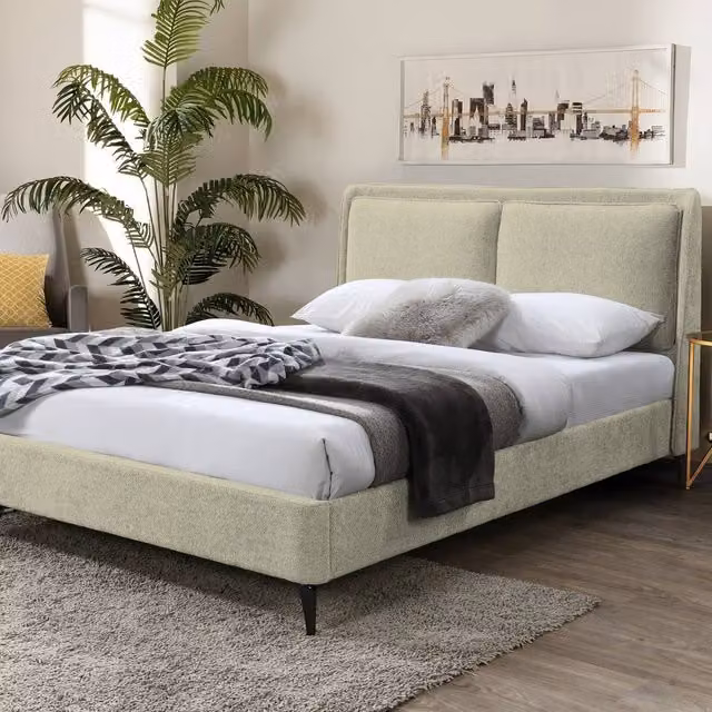 Snuggle Beds Cecilia Pillow Back Upholstered Bed Frame in Green, Double (140 x 200 cm)