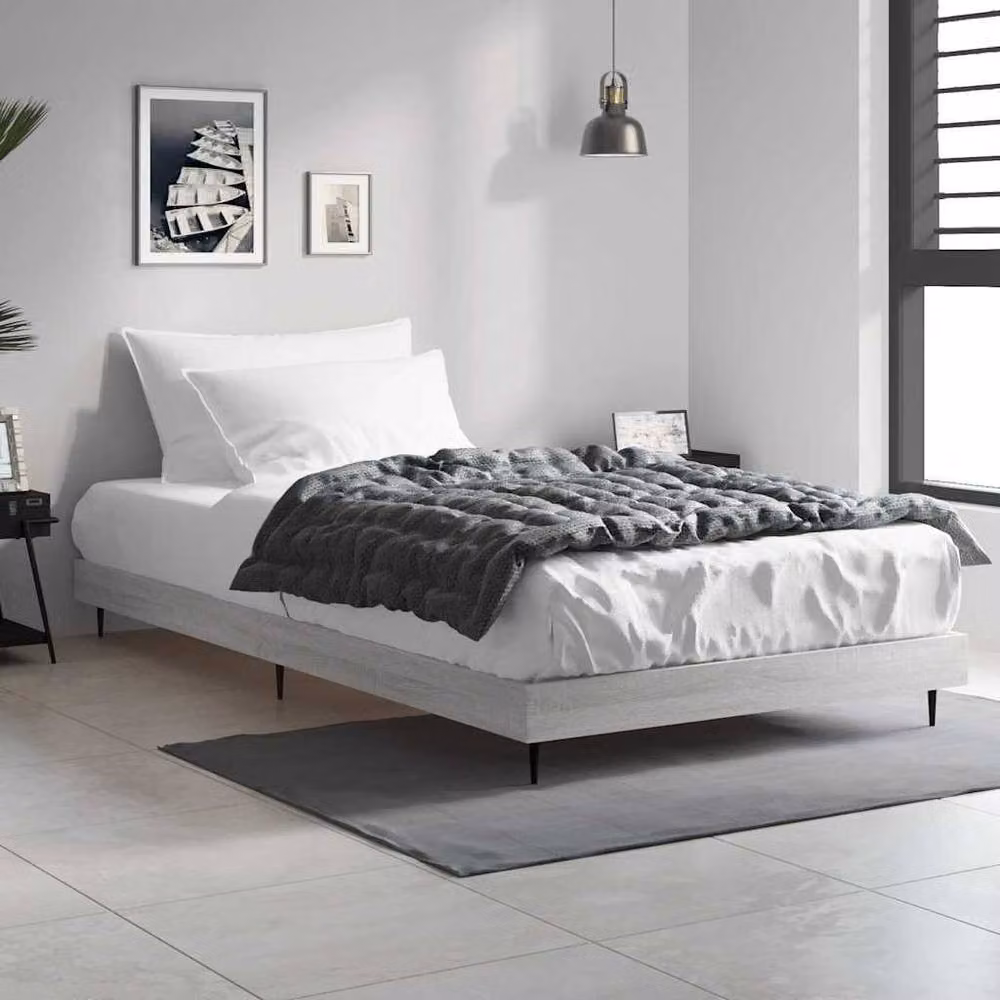 Berkfield Home Sonoma Durable Bed Frame in Grey, W/D/H: 90 x 20 x 203 cm – 2