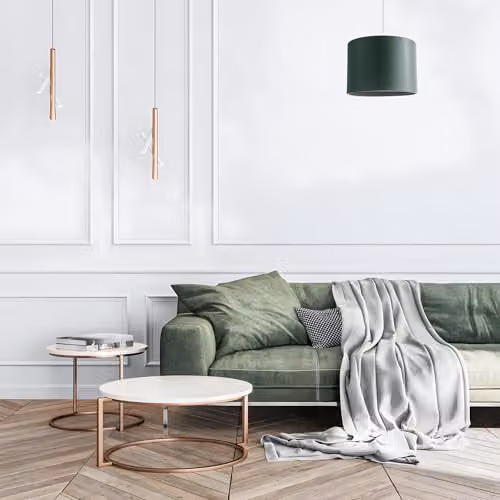 Happy Homewares Classic Round Faux Leather Lamp Shade in Green with Fabric Lining W/D/H: 25 x 25 x 18 cm – 5