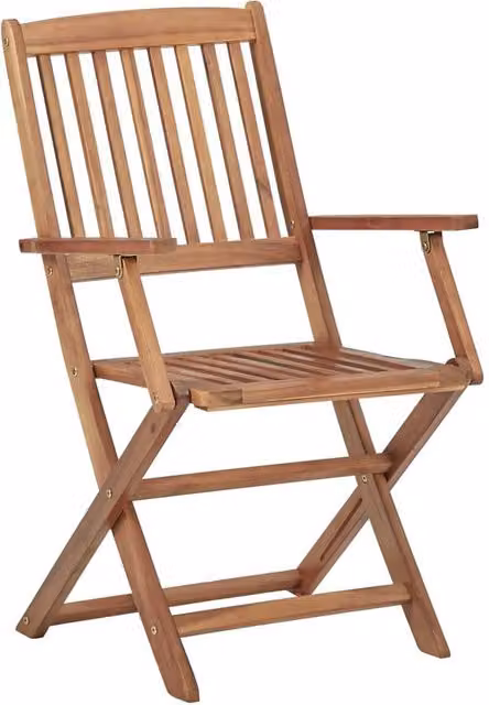 Berkfield Home Set of 2 Folding Outdoor Chairs in Brown Oiled Acacia Wood – 1