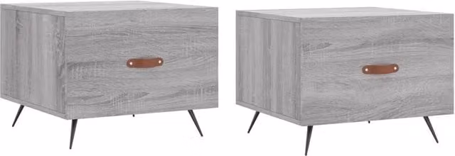 Berkfield Home Set of 2 Grey Sonoma Coffee Tables, W/D/H: 50 x 50 x 40 cm – 1