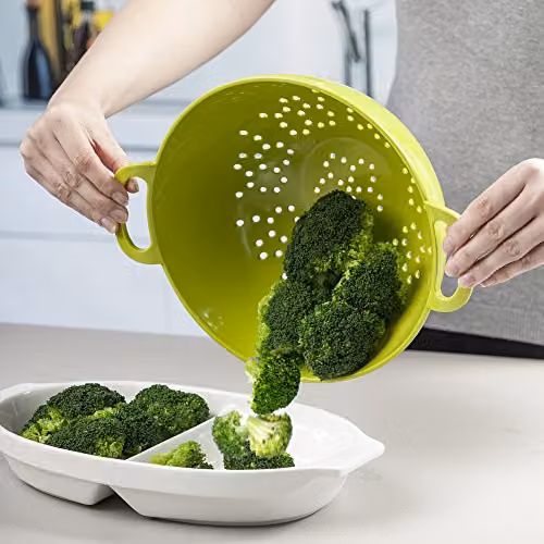 Zeal Melamine Colander with Handles and Feet, Green, 24 cm – 3