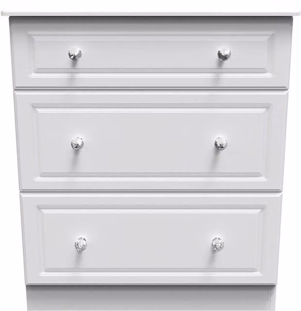 Ready Assembled 2 U Stratford 3 Drawer Deep Chest in White – 1
