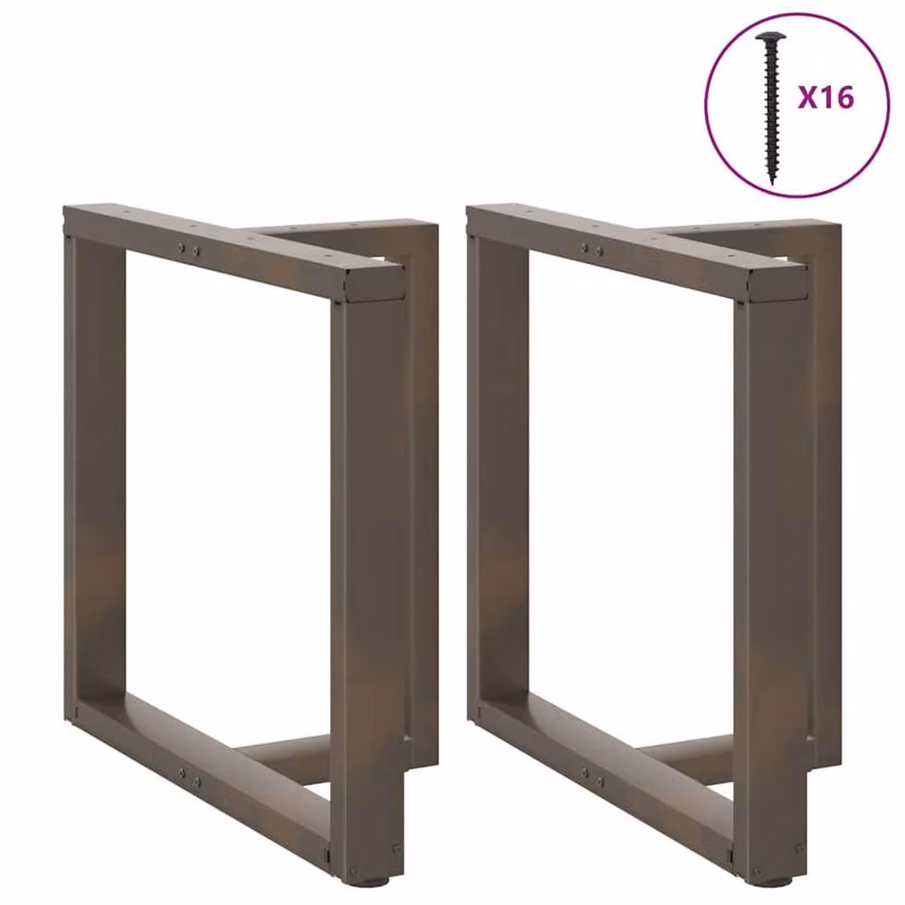 Berkfield Home T-Shaped Dining Table Legs, 2 Pieces, Bronze Steel, W/D/H: 70 x 35 x 72.5 cm – 3