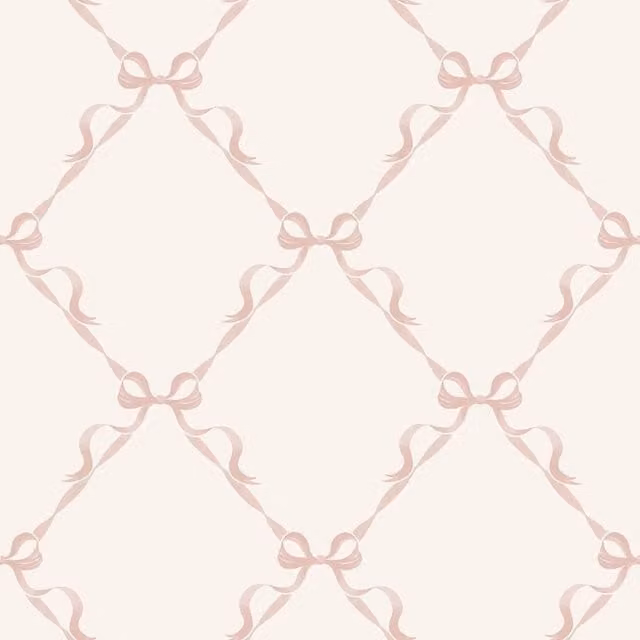 Holden Décor Tied With A Bow Wallpaper in Beige and Pink