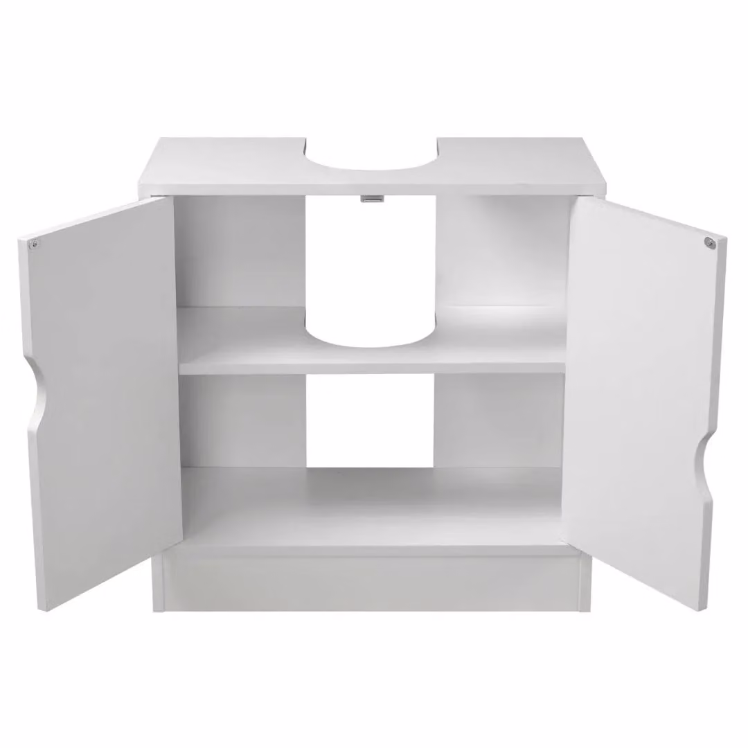 EONLION Flaminio Partial Pedestal Bathroom Vanity with Storage Cabinet, White – 2