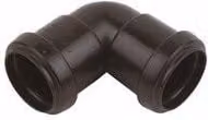 FloPlast 90 Degree Push Fit Waste Bend Knuckle, 40mm, Black